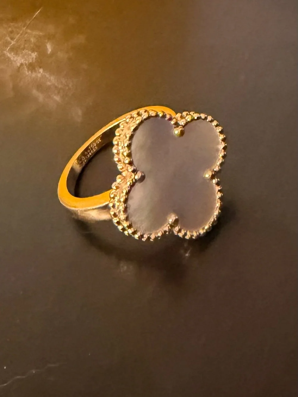 Van Cleef & Arpels Magic Alhambra Ring 18K Yellow Gold Mother-of-Pearl Size 55